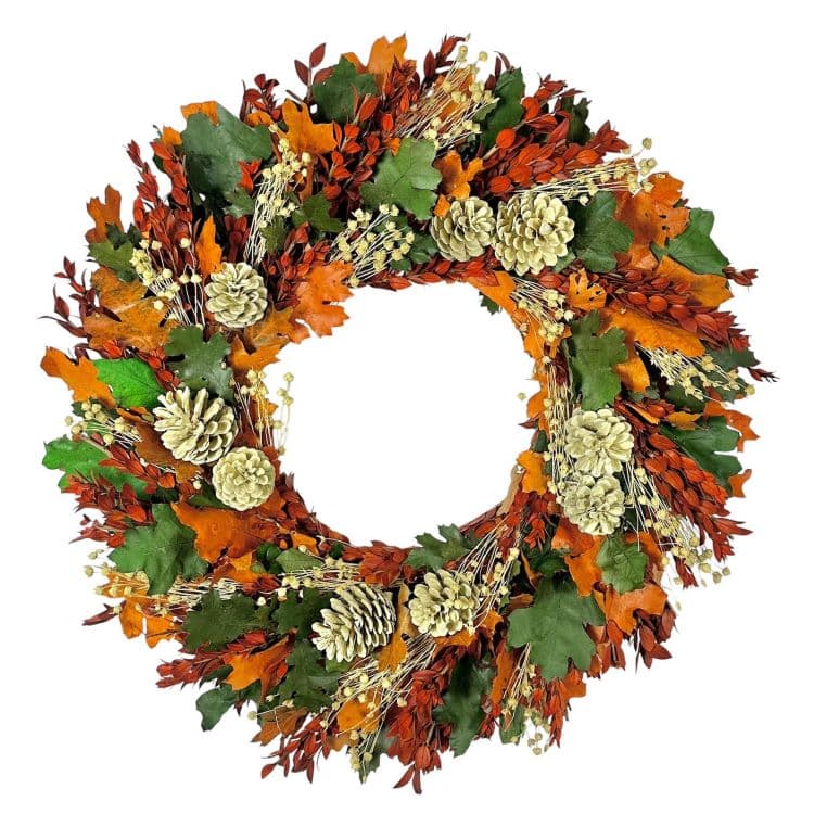 22"  Cognac and Emerald Harvest Wreath